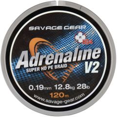 Savage gear HD4 Adrenaline V2 120 m 0.19 mm 28 lbs 12.8 kg Grey